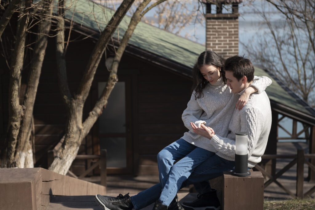 Married couple holding hands and talking deeply, demonstrating emotional connection and loyalty.