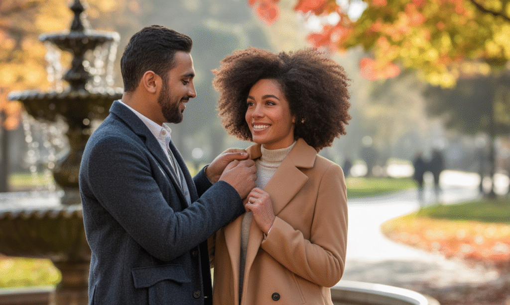 A caring partner helping their spouse, reflecting quiet acts of love.
